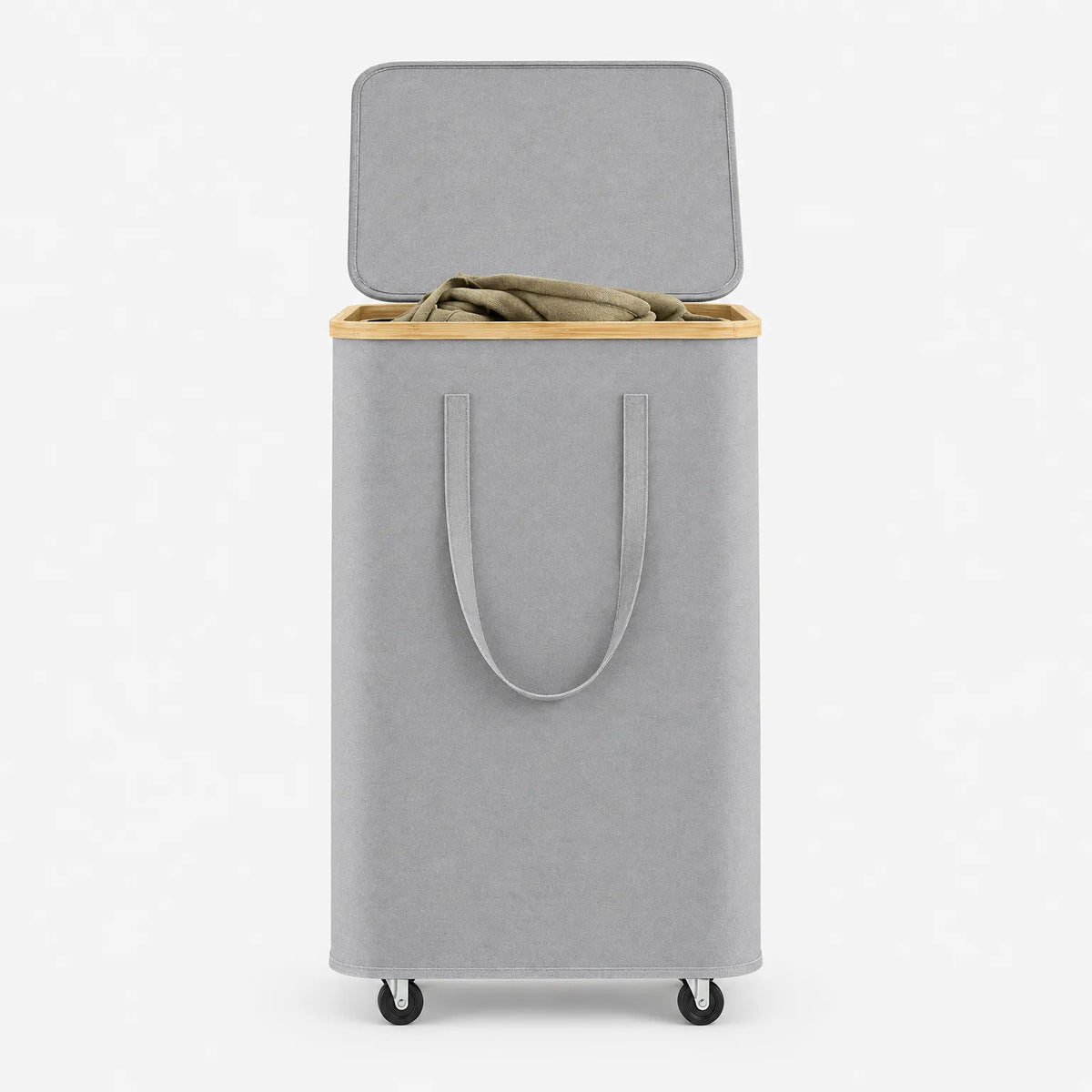 Rolling Rectangular Fabric Laundry Basket