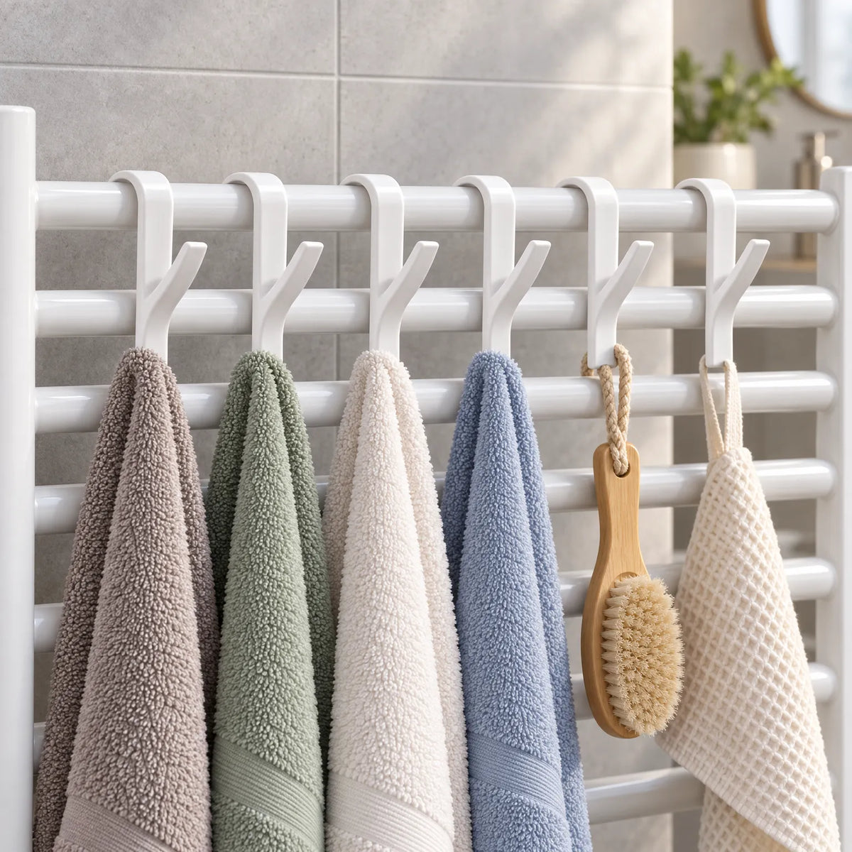 Rotating Towel Hook for Radiators and Shower Rails