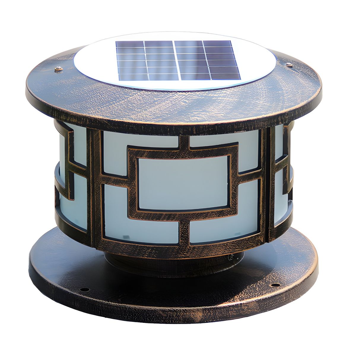Round Bronze Solar Outdoor Light in Metal | Sunmeto