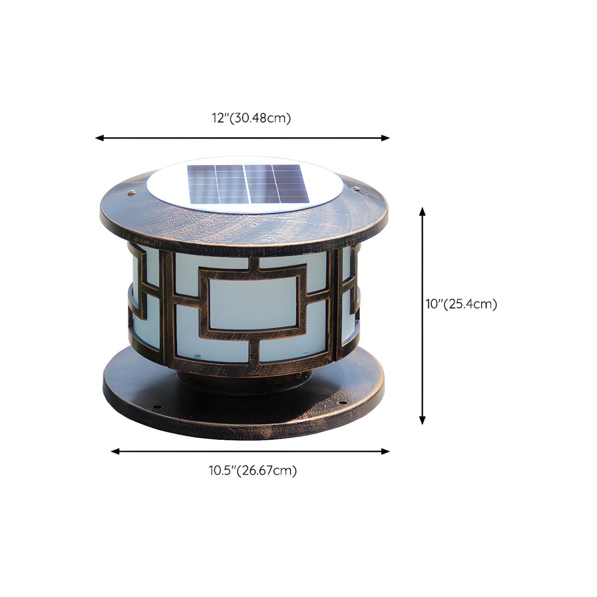 Round Bronze Solar Outdoor Light in Metal | Sunmeto