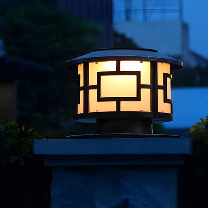 Round Bronze Solar Outdoor Light in Metal | Sunmeto