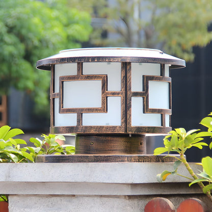 Round Bronze Solar Outdoor Light in Metal | Sunmeto