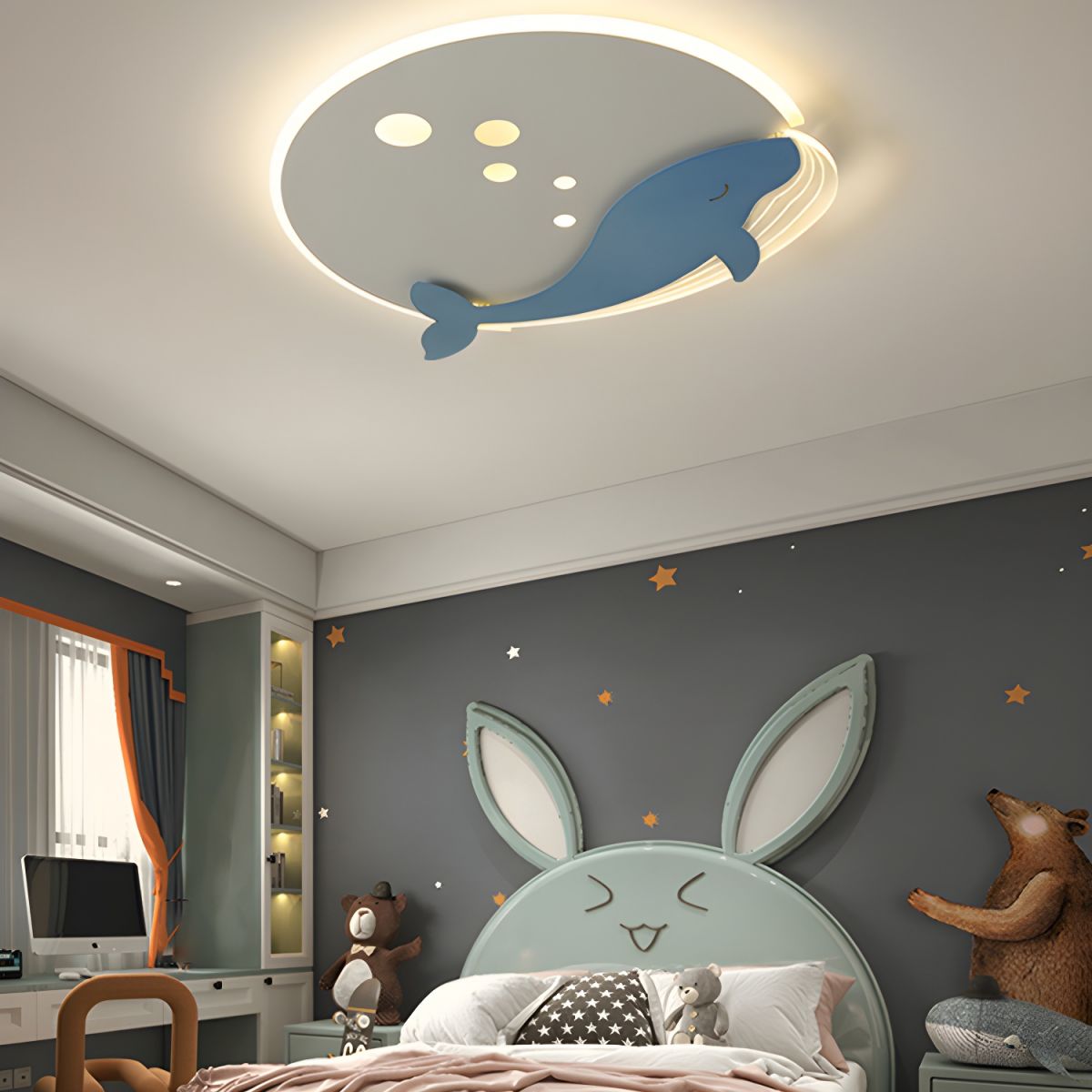 Round Metal Ceiling Light Scandinavian Kids Style | Norvexi
