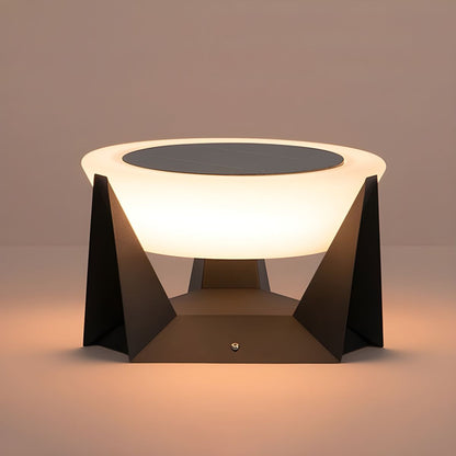 Round Metal Solar Pillar Light for Outdoor Areas | Gleamo