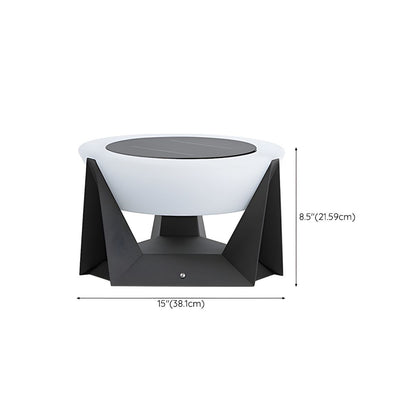 Round Metal Solar Pillar Light for Outdoor Areas | Gleamo