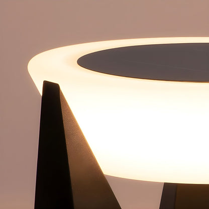 Round Metal Solar Pillar Light for Outdoor Areas | Gleamo