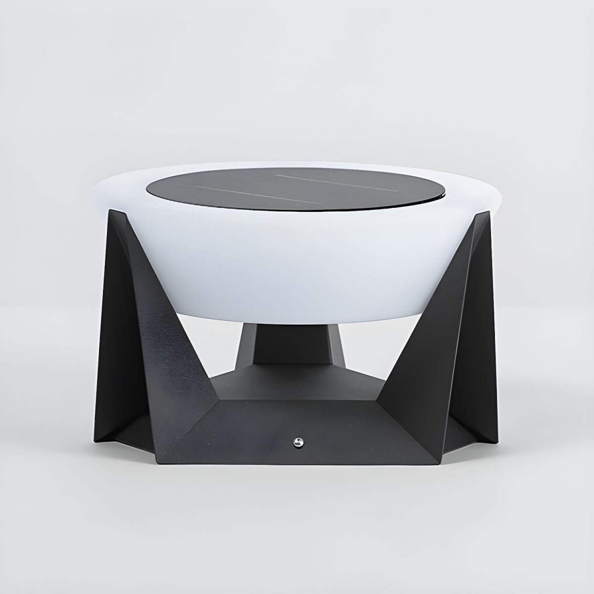 Round Metal Solar Pillar Light for Outdoor Areas | Gleamo