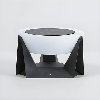 Round Metal Solar Pillar Light for Outdoor Areas | Gleamo