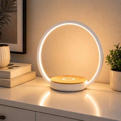 Round Metal Touch Dimming Table Lamp With LED Light | Caldrin