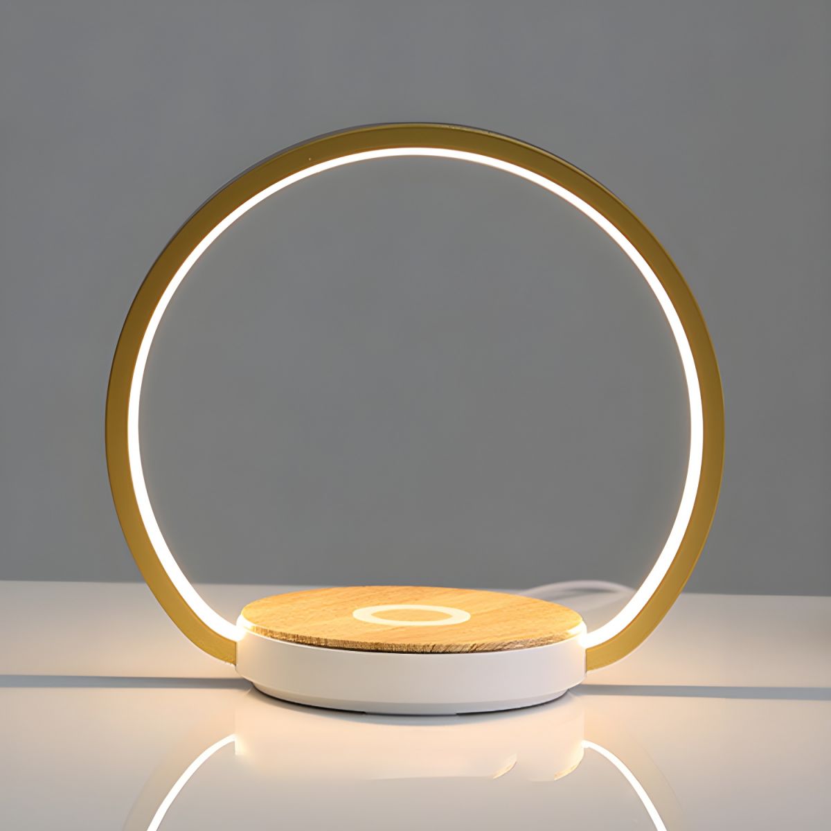Round Metal Touch Dimming Table Lamp With LED Light | Caldrin