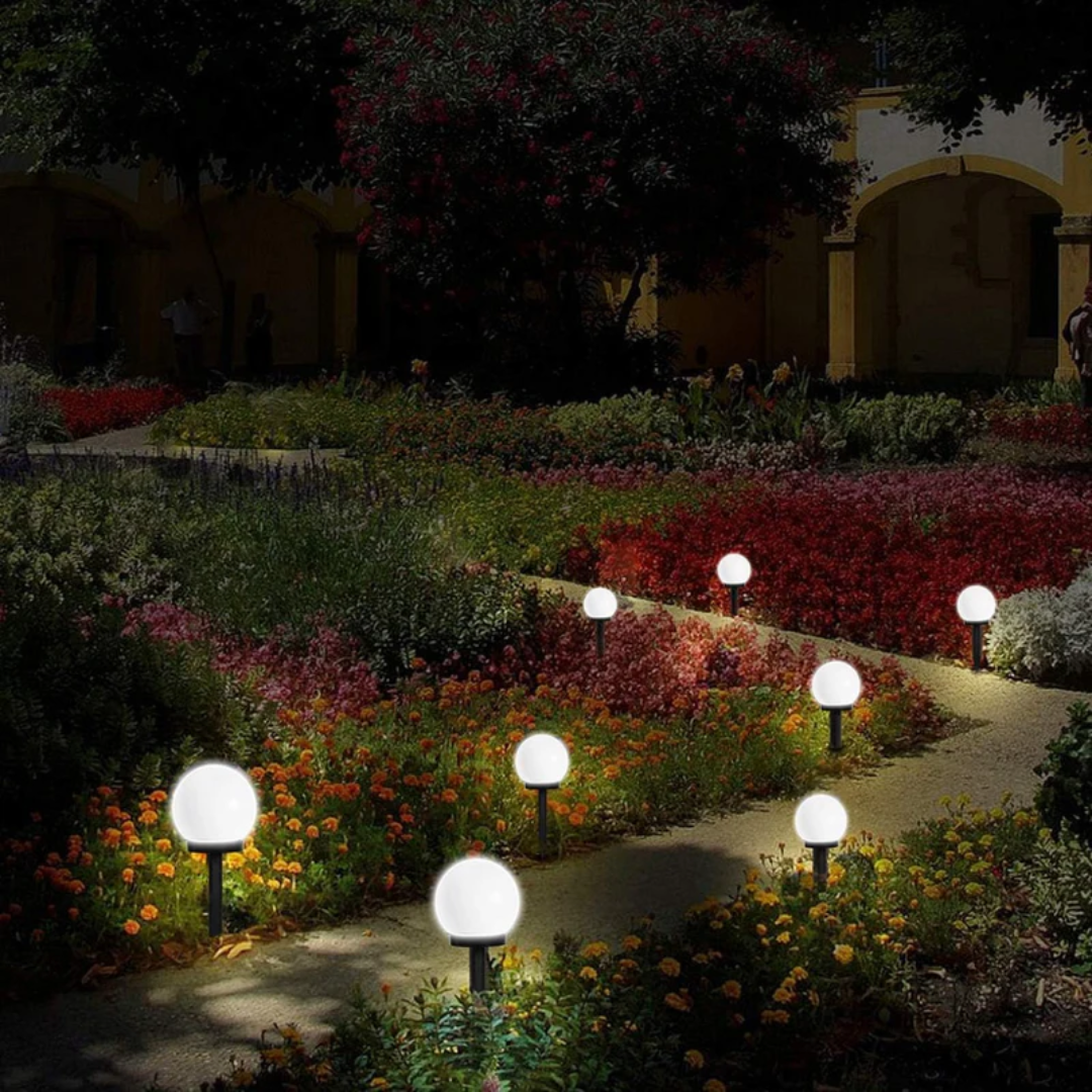 Round Solar Path Light for Outdoor Garden Walkways | Lunavia