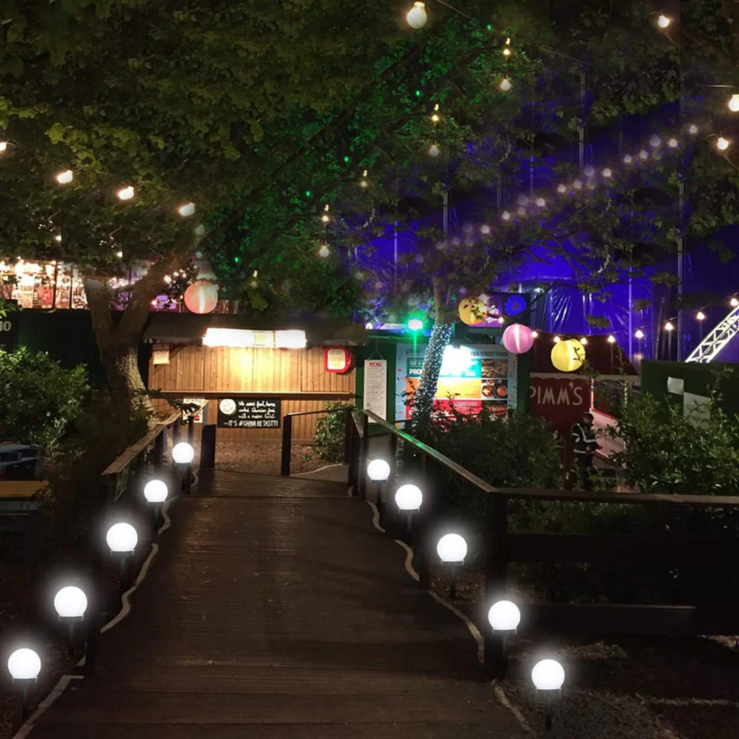 Round Solar Path Light for Outdoor Garden Walkways | Lunavia