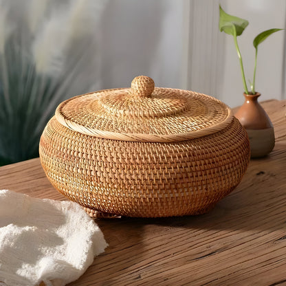 RusticBreeze | Handmade Rattan Storage Box with Lid 2