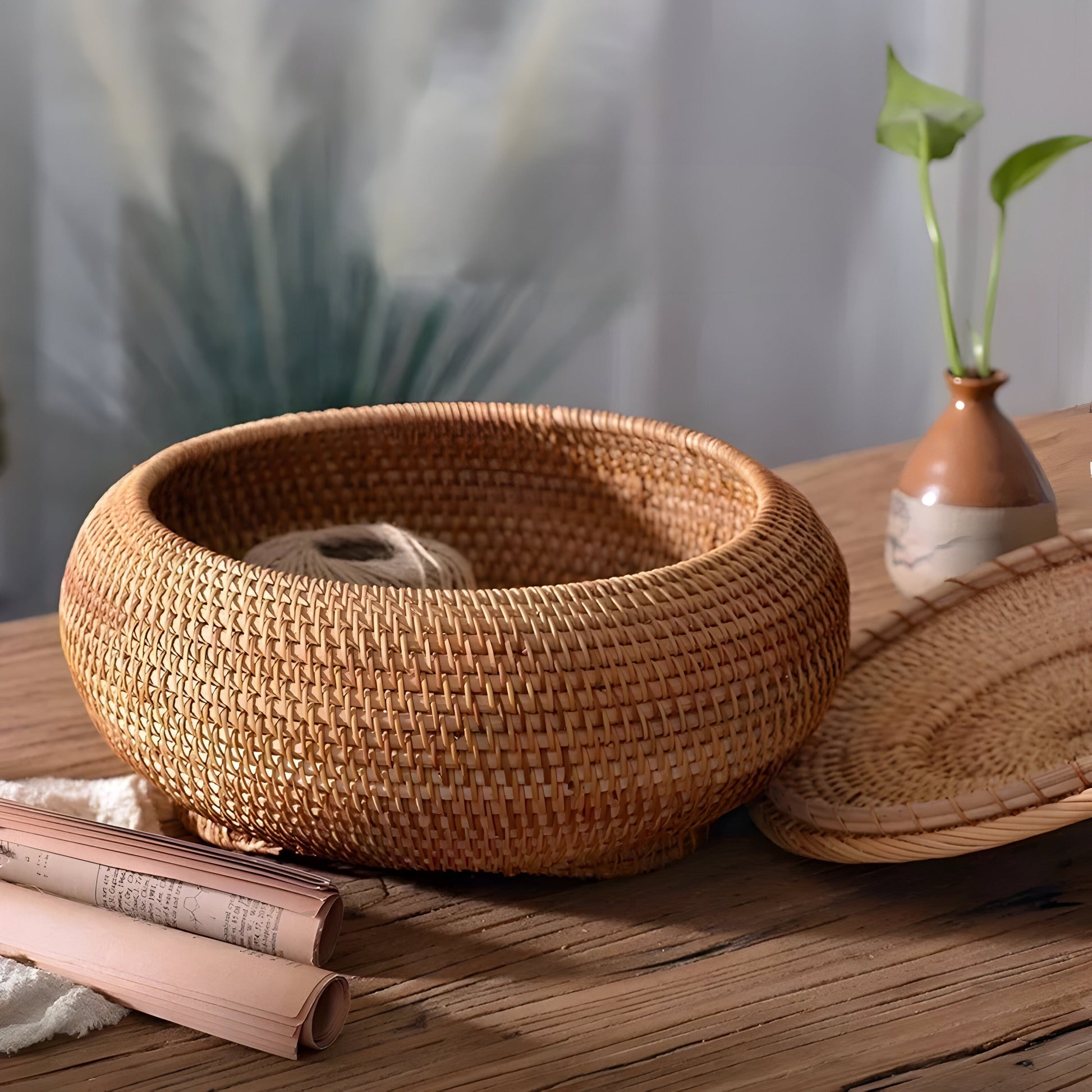 RusticBreeze | Handmade Rattan Storage Box with Lid 4