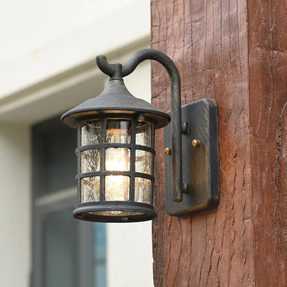 Rustic Seeded Glass Outdoor Wall Mount Lantern | Bronzia