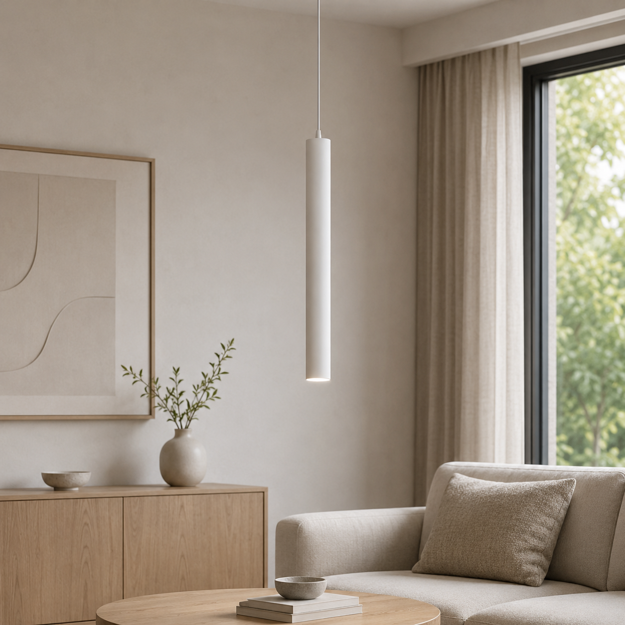 Scandinavian Aluminium LED Pendant Light Cylinder Tube | Xevrion