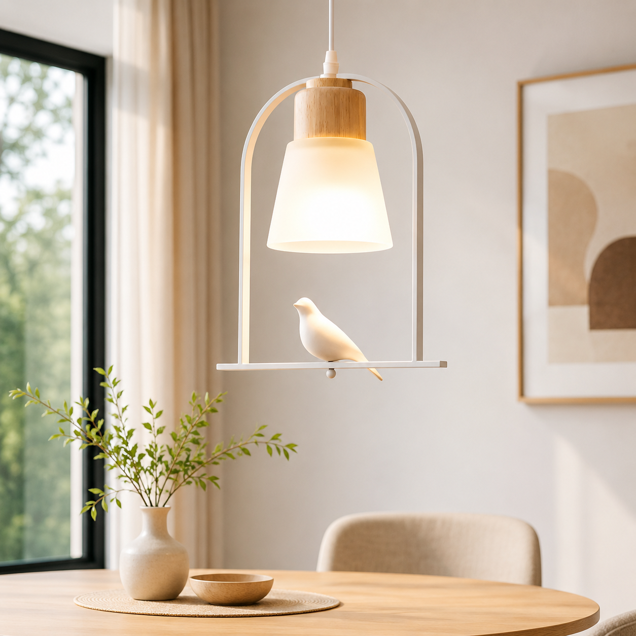 Scandinavian Bird Detail Pendant Light for Modern Interior | Varella