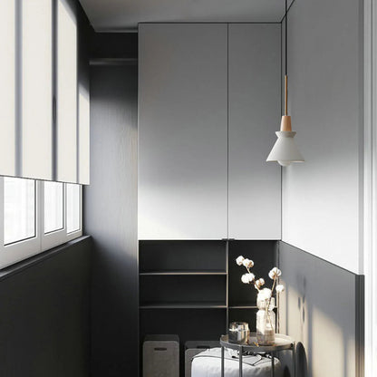 Scandinavian Concrete Cone Pendant Light with Wood Detail | Auvrico