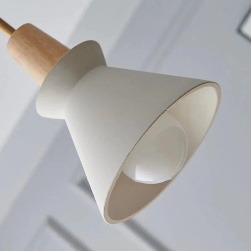 Scandinavian Concrete Cone Pendant Light with Wood Detail | Auvrico