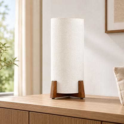 Scandinavian Fabric Shade Floor Lamp With LED Light | Norvica