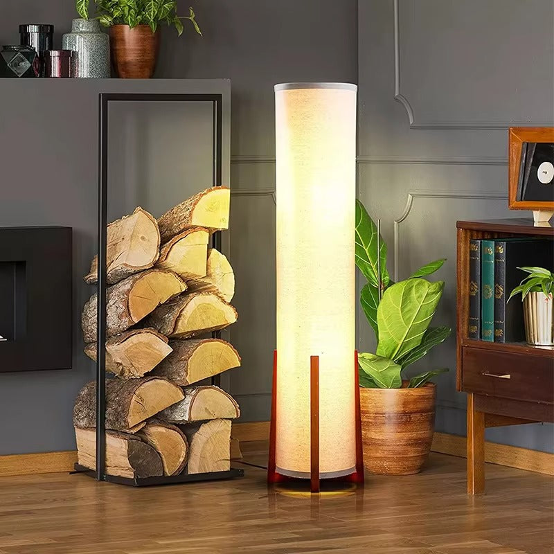 Scandinavian Floor Lamp With Fabric Shade Indoor Lighting | Olvrix