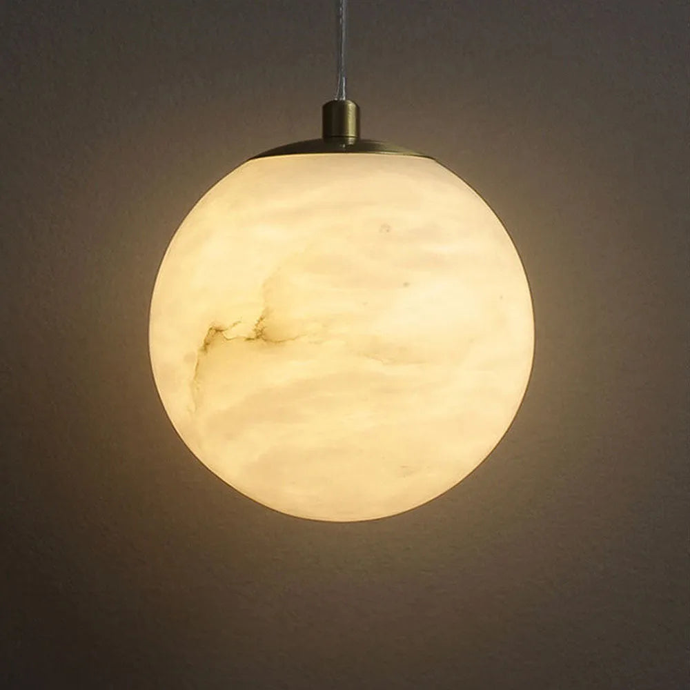 Scandinavian Marble Shade Pendant Light for Living Spaces | Norvique