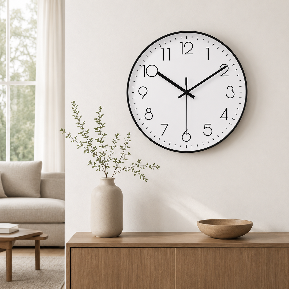 Scandinavian Minimalist Wall Clock with Silent Quartz | Mirelto
