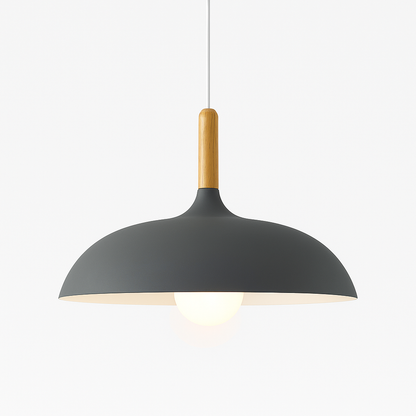 Scandinavian Oak Metal Pendant Light with Minimalist Design | Nexvaro