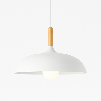 Scandinavian Oak Metal Pendant Light with Minimalist Design | Nexvaro