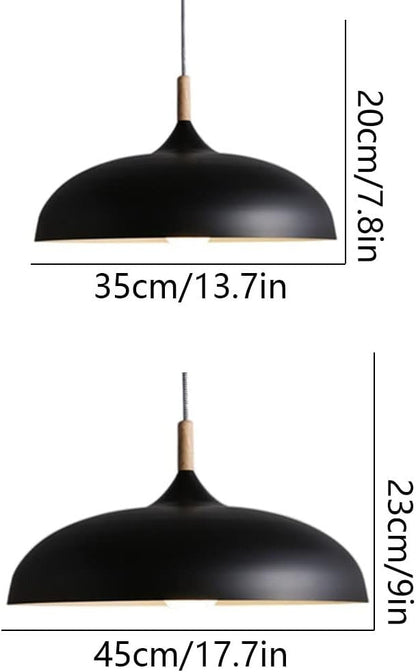 Scandinavian Oak Metal Pendant Light with Minimalist Design | Nexvaro