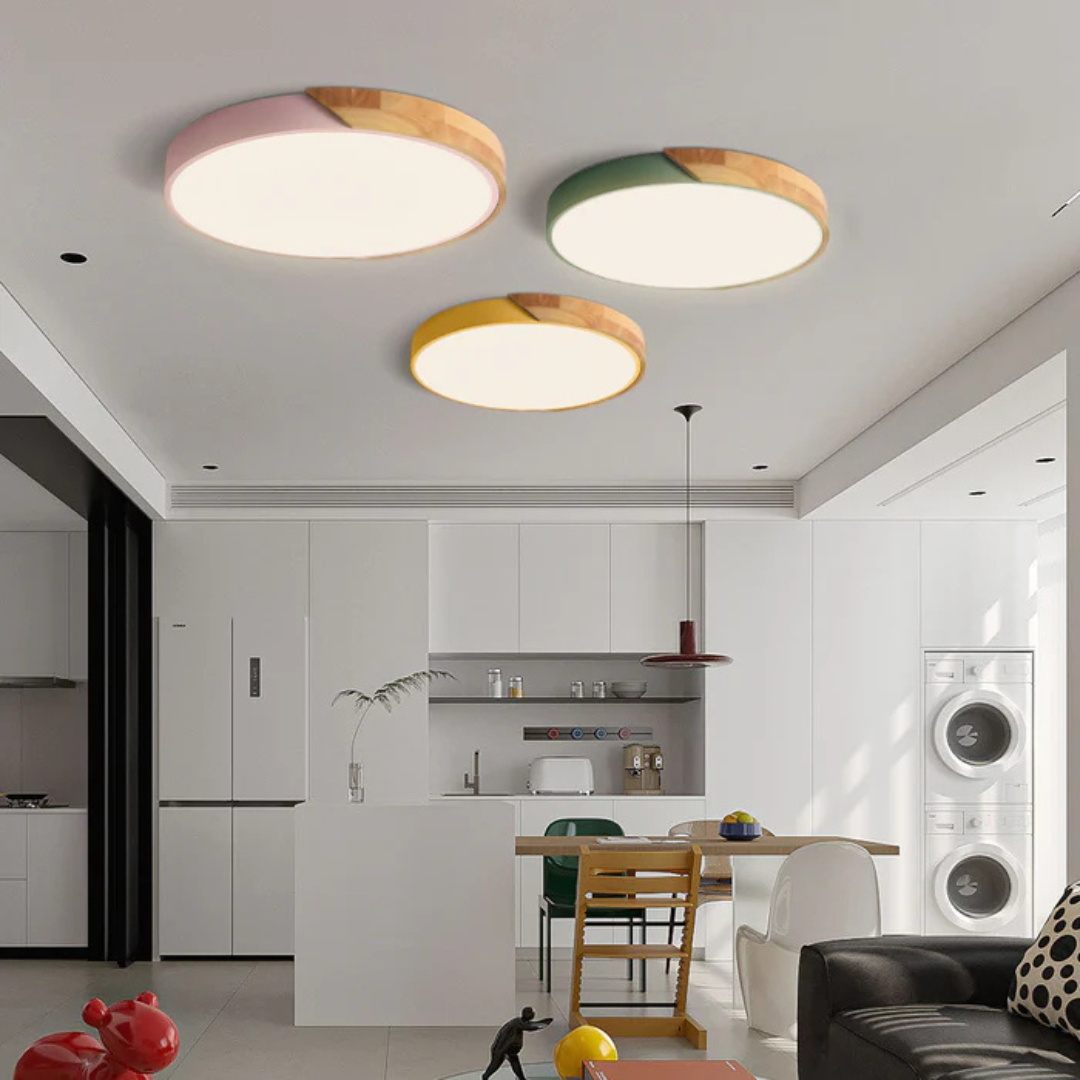Scandinavian Wood LED Ceiling Light Fixture Modern | Luvetra