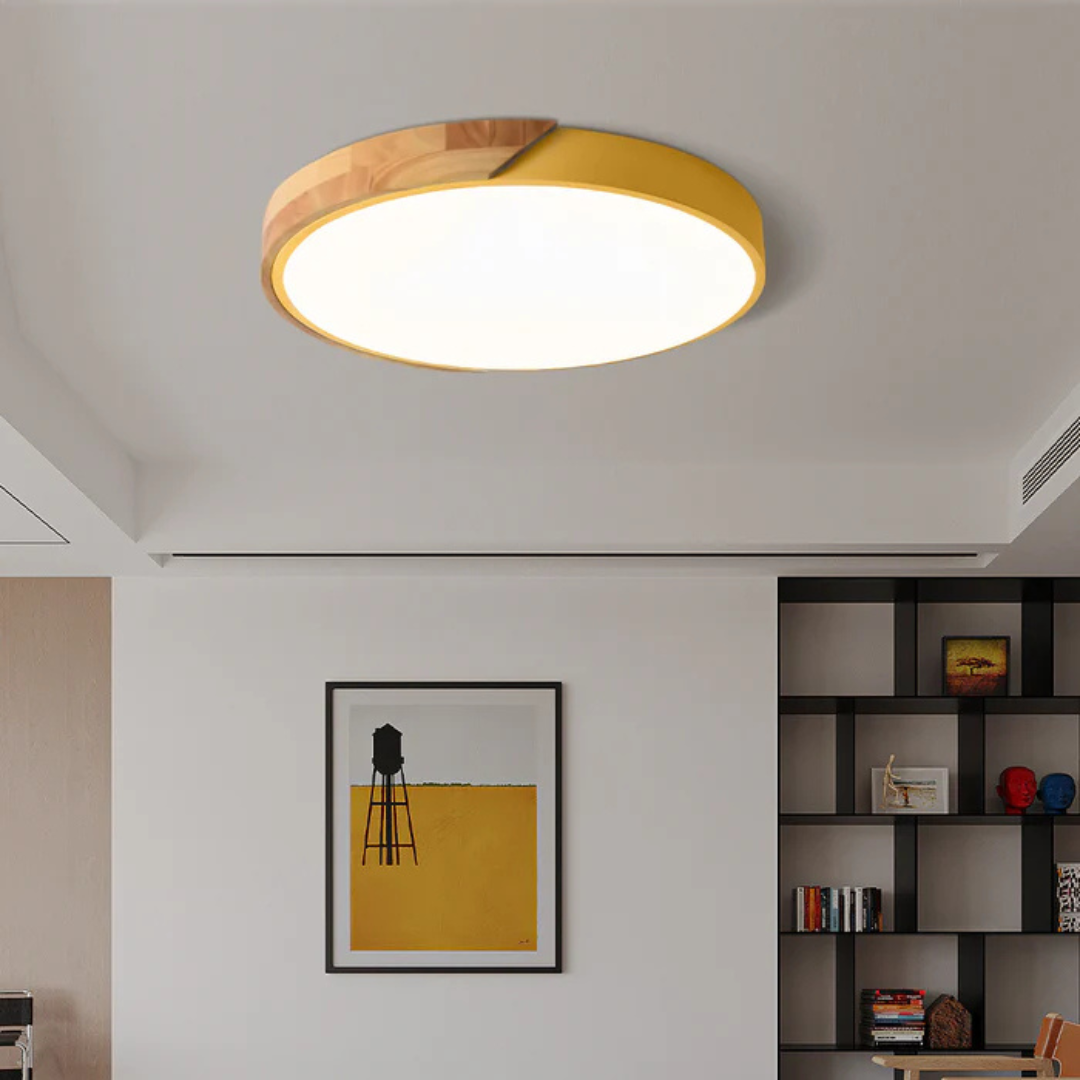 Scandinavian Wood LED Ceiling Light Fixture Modern | Luvetra