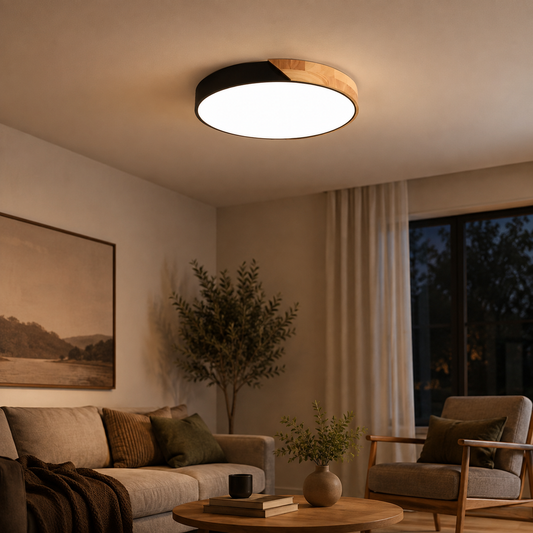 Scandinavian Wood LED Flush Mount Ceiling Light