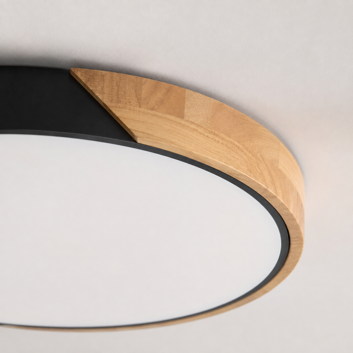 Scandinavian Wood LED Flush Mount Ceiling Light