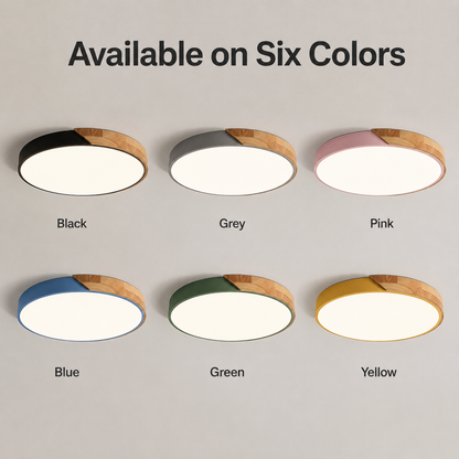 Scandinavian Wood LED Flush Mount Ceiling Light
