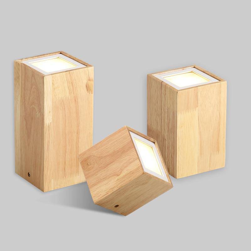 Scandinavian Wooden Cube Ceiling Light Fixture | Lumeraq