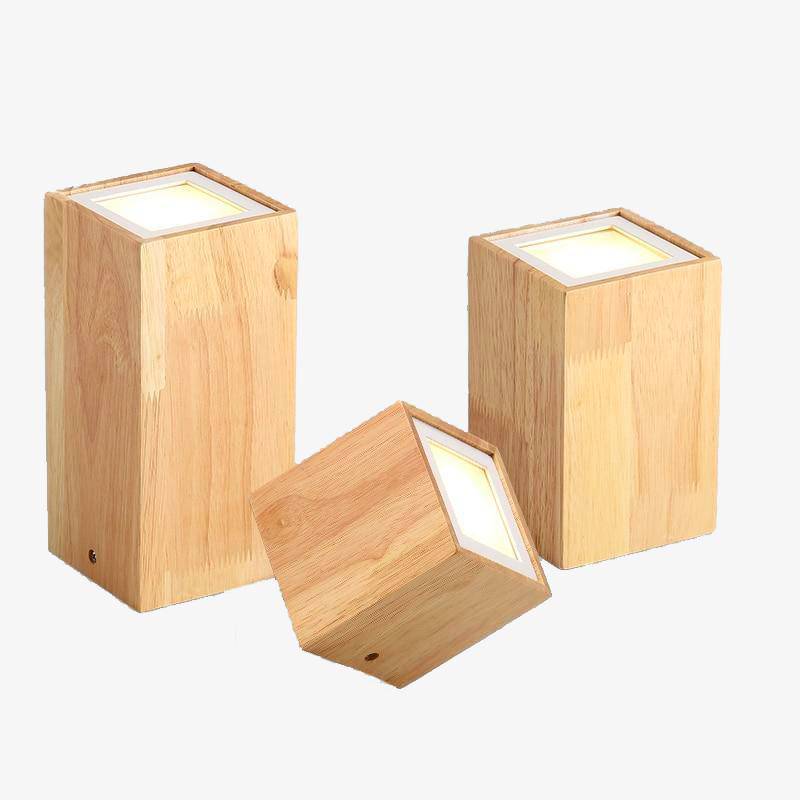 Scandinavian Wooden Cube Ceiling Light Fixture | Lumeraq