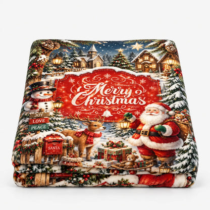 Seasonal Christmas Holiday Fleece Throw Blanket