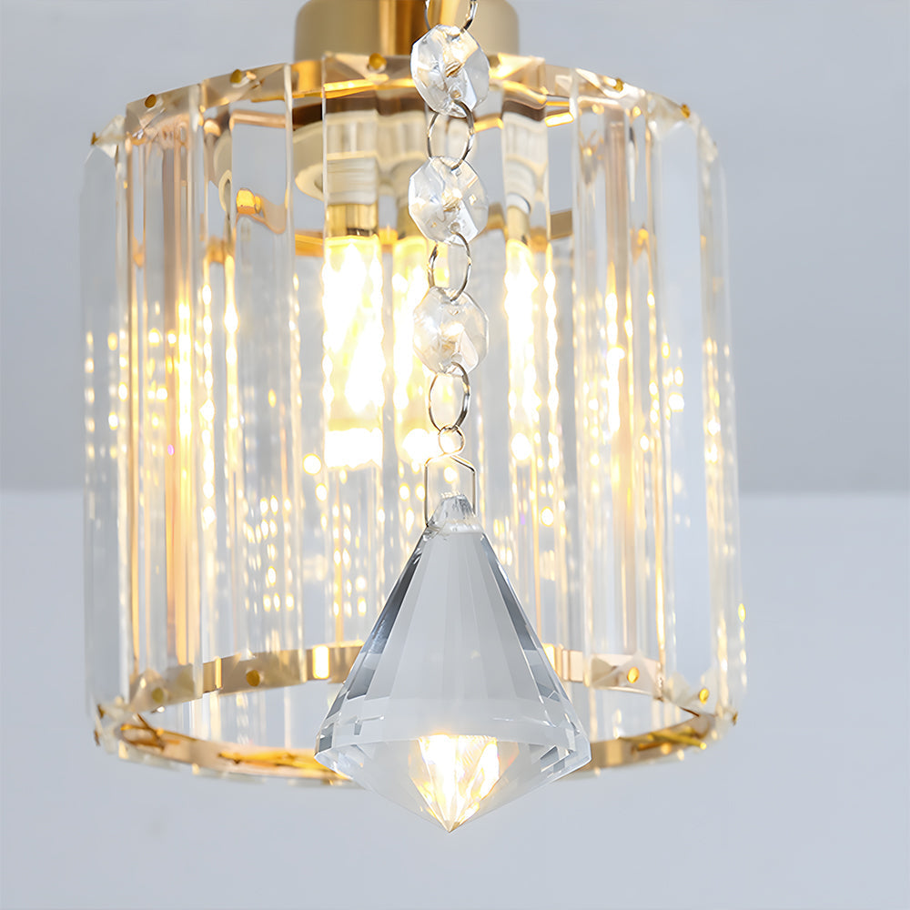 Semi Flush Crystal Ceiling Light for Home Interiors | Aleron