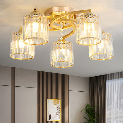 Semi Flush Crystal Ceiling Light for Home Interiors | Aleron