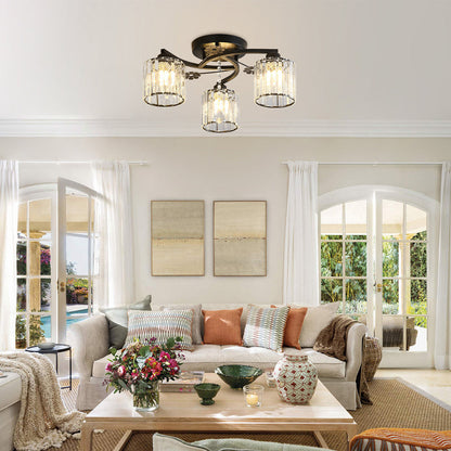 Semi Flush Crystal Ceiling Light for Home Interiors | Aleron