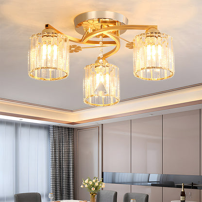 Semi Flush Crystal Ceiling Light for Home Interiors | Aleron