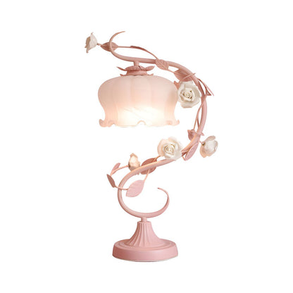 Shabby Chic Glass Shade Bedside Table Lamp | Qorziva