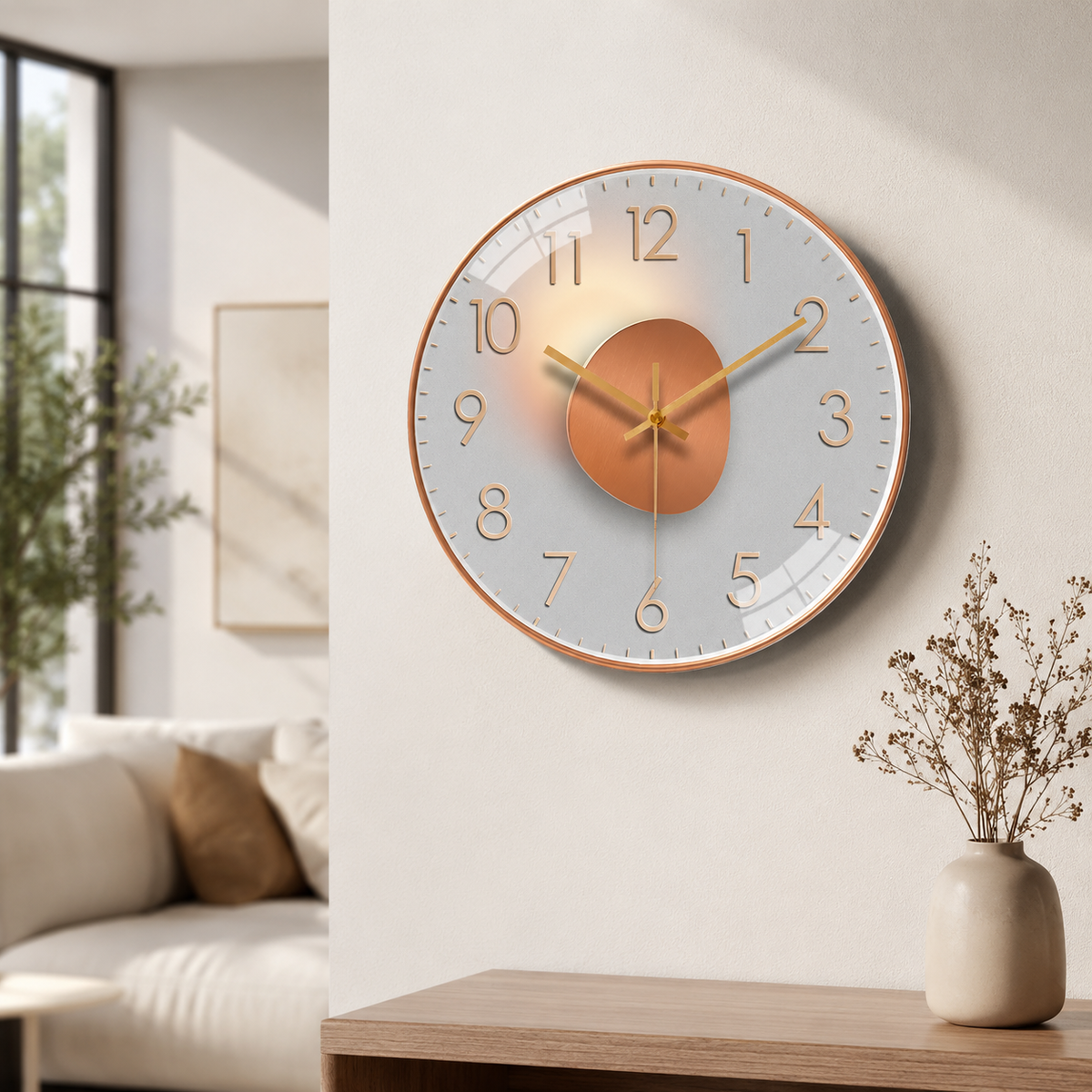 Silent Digital Wall Clock with Modern Minimalist Design | Dravonx