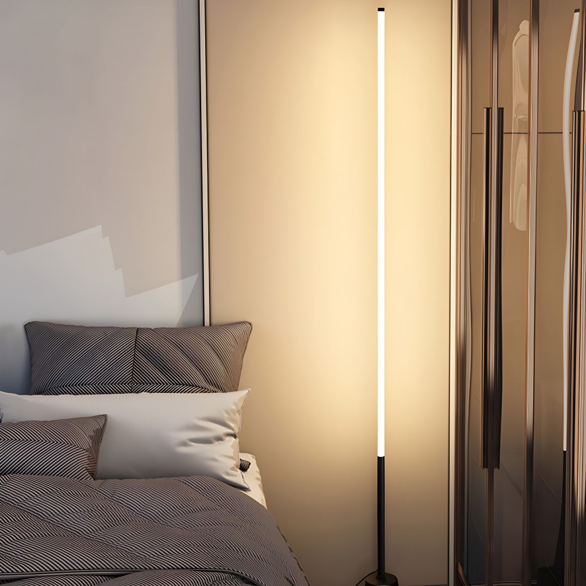 Sleek Linear LED Floor Lamp Modern Metal Frame Design | Avelor