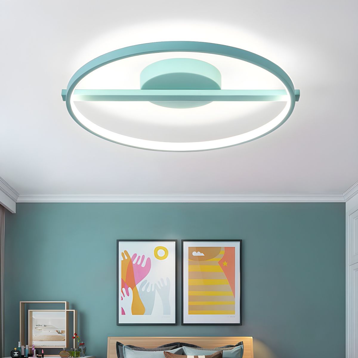 Sleek Modern Acrylic Ring Flush Mount Ceiling Light | Glintor