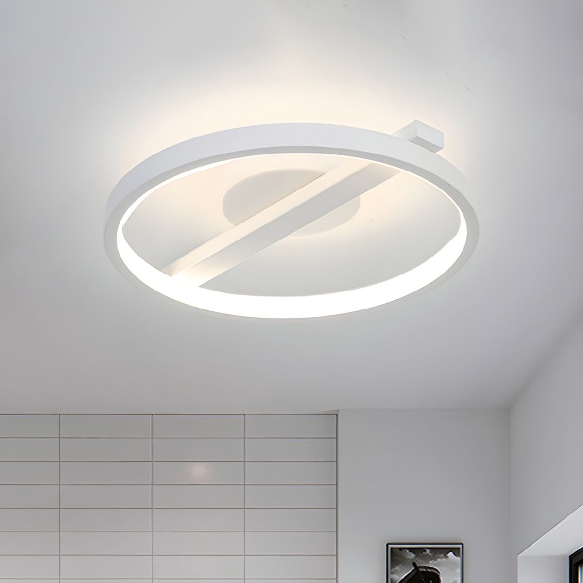 Sleek Modern Acrylic Ring Flush Mount Ceiling Light | Glintor