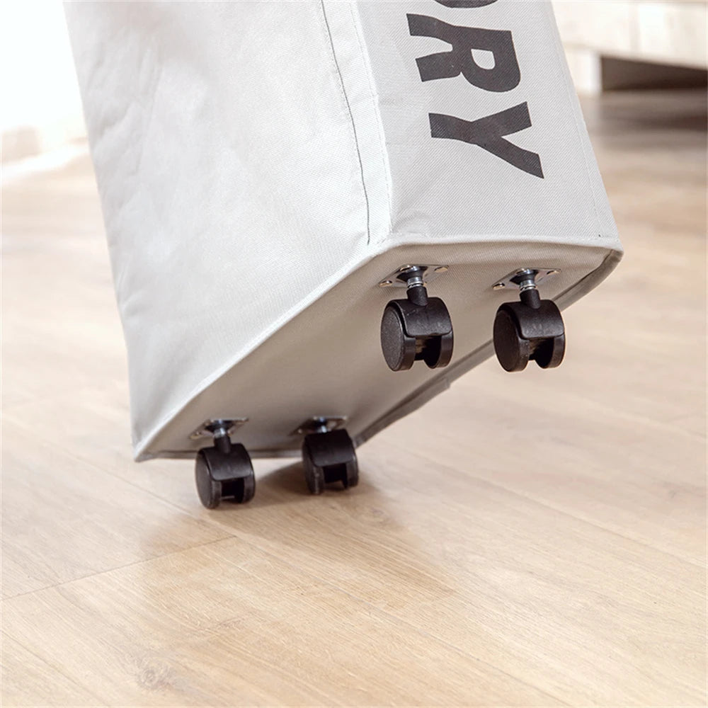 Slim Rolling Laundry Basket with Wheels and Mesh Cover