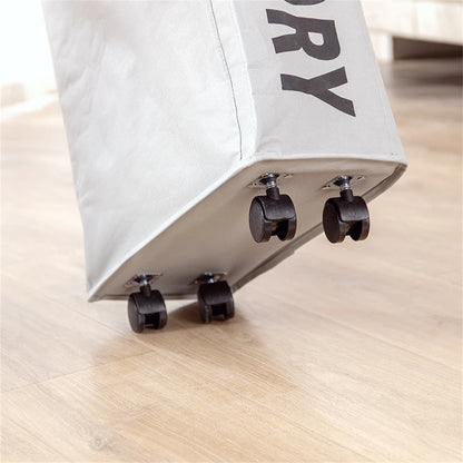 Slim Rolling Laundry Basket with Wheels and Mesh Cover