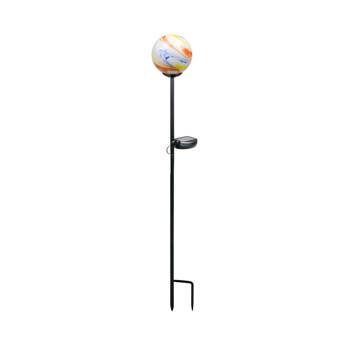 Solar Glass Outdoor Ground Stake Light White Orange | Solaro